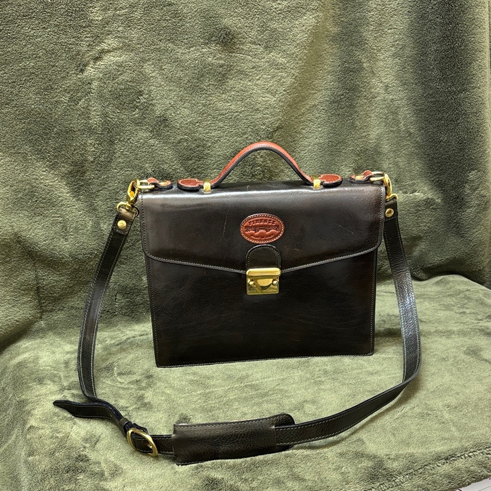 Classic Black Leather Briefcase